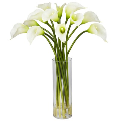 Nearly Natural 1187-CR Mini Calla Lily Arrangements, Cream