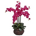 Nearly Natural 1211-BU Phalaenopsis with Vase Floral Arrangements, Beauty pink