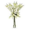 Nearly Natural 1224-WH Delphinium Floral Arrangements, White
