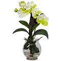 Nearly Natural 1276-WH Mini Vanda Floral Arrangements, White