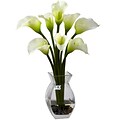 Nearly Natural 1296-CR Classic Calla Lily Floral Arrangements, Cream