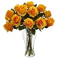 Nearly Natural 1328-OY Blooming Roses Floral Arrangements, Orange/Yellow