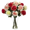 Nearly Natural 1348-AP Blooming Roses Floral Arrangements, Assorted