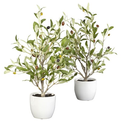 Nearly Natural 4774 18 Set of 2 Olive Silk Tree in Pot
