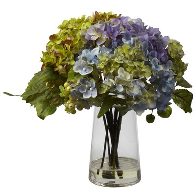 Nearly Natural 4935 Hydrangea Floral Arrangements, Purple