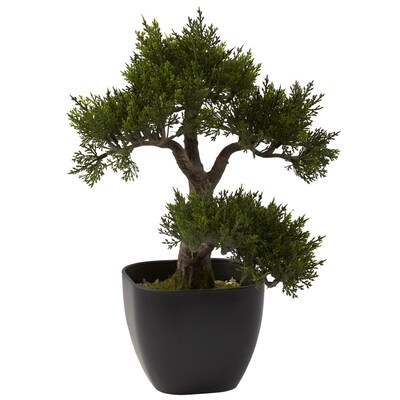 Nearly Natural 4966 15 Cedar Bonsai Plant in Pot