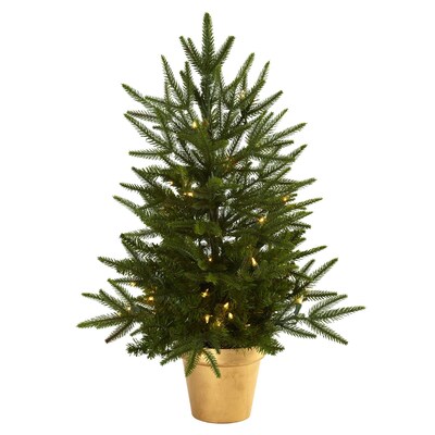 Nearly Natural 5370 Christmas Tree Golden in Planter