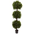 Nearly Natural 5399 Sweet Bay Triple Ball Topiary Plant in Pot