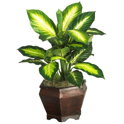 Nearly Natural 6592 Golden Dieffenbachia Silk Plant in Pot