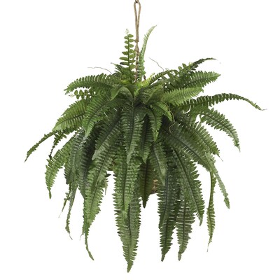 Nearly Natural 6774 Large Boston Fern Hanging Plant in Basket