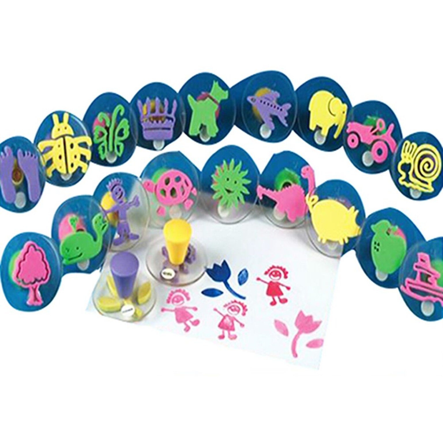 S&S AS613 Multicolor Squishers Foam Stamps, 2.25 x 2.75, 20/Pack