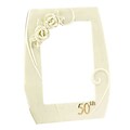 HBH™ 50th Pearl Rose Frame With Sculpted Rose and Leaf Accents