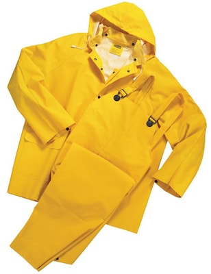 Anchor Brand Rainsuits, PVC/Polyester, Size S, Front Closure, Yellow