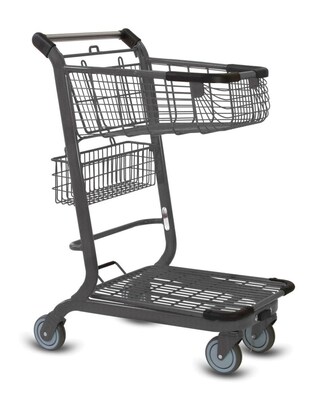 EXpress3500 Convenience Shopping Cart, Metallic Gray