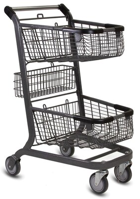 EXpress6000 Convenience Shopping Cart, Metallic Gray