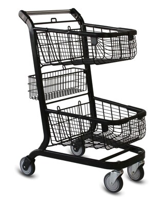 EXpress6000 Convenience Shopping Cart w/ Child Seat, Black