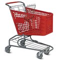 Versacart V-Series Traditional Shopping Cart, Small, Red (103-072 RED)