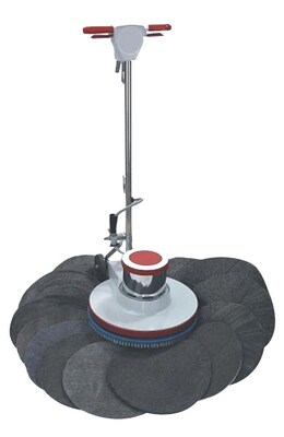 Global Material Radial Steel Wool Pads, 19 X 14, Grade #0, 12 pads/case
