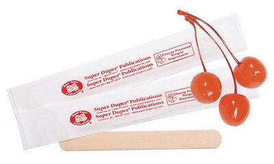 Super Duper® Flavored Tongue Depressors, Cherry, 50/Pack