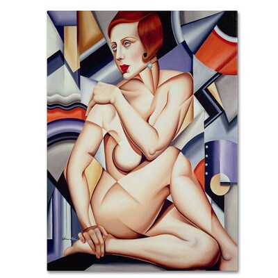 Trademark Fine Art Cubist Nude Orange and Purple 26 x 32 Canvas Art (BL01202-C2632GG)