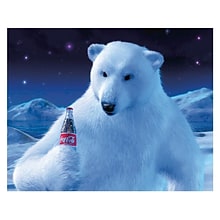 Trademark Fine Art Coke Polar Bear with Coke Bottle 28 x 36 Canvas Art