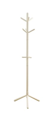 Monarch Contemporary Solid Wood Coat Rack, White