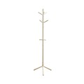 Monarch Contemporary Solid Wood Coat Rack, White