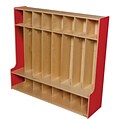 Wood Designs™ 54W Eight Section Seat Locker, Strawberry Red