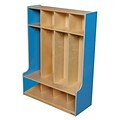 Wood Designs™ Four-Section Seat Locker, Blueberry