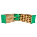 Wood Designs™ 30H Half and Half Storage Unit Without Trays, Green Apple