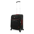 SwissGear® 20 Carry-On Lightweight Spinner Upright Luggage Suitcase, Black With Red Accent