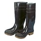 Mutual Industries 16" PVC Sock Boots With Plain Toe, Black, Size 8