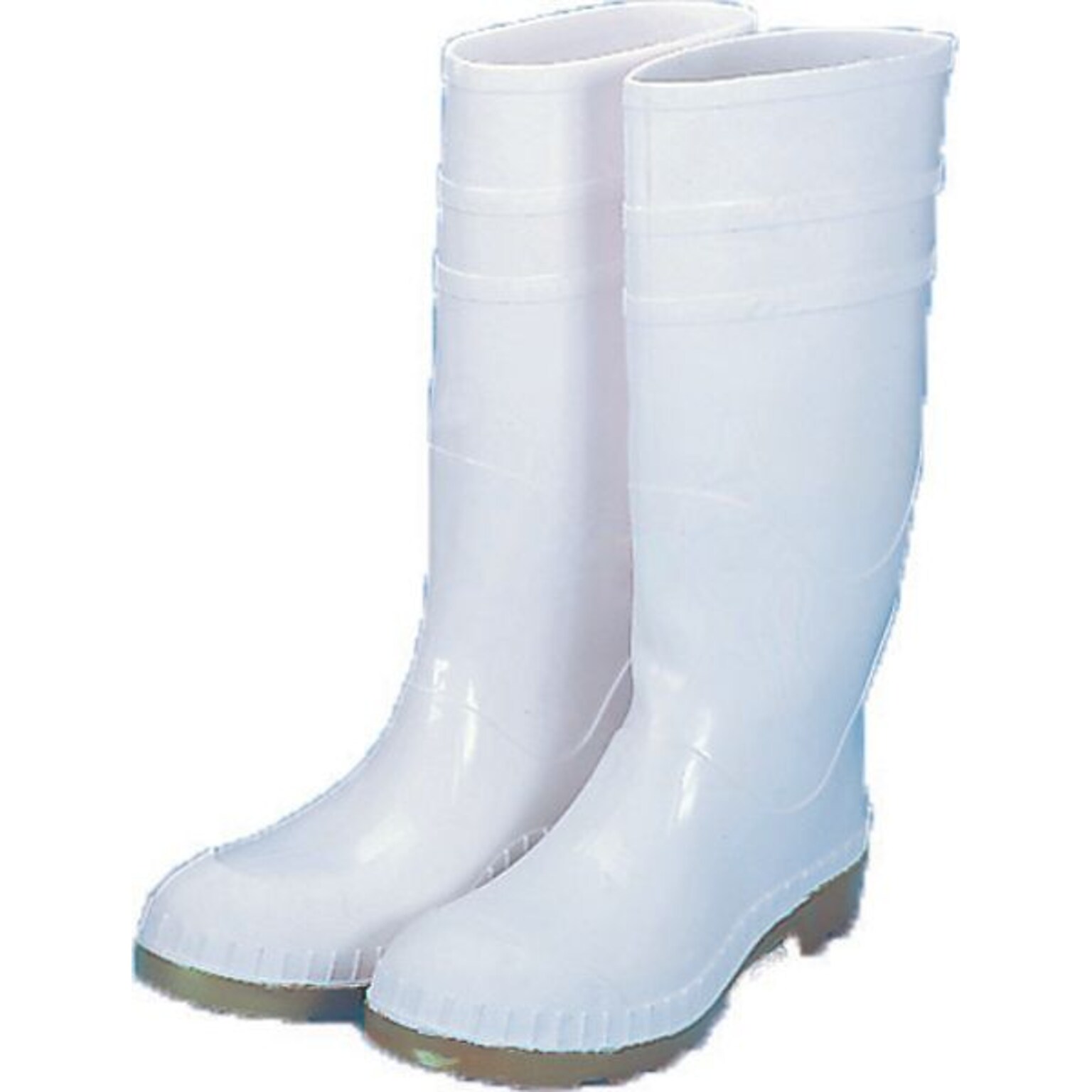 Mutual Industries 16 PVC Sock Boots With Steel Toe, White, Size 9