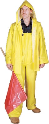 Mutual Industries 0.35mm PVC/Polyester 3 Piece Rainsuit; Yellow, 2XL