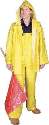 Mutual Industries 0.35mm PVC/Polyester 3 Piece Rainsuit; Yellow, 3XL