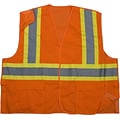 Mutual Industries MiViz ANSI Class 2 Mesh Tearaway Safety Vest With Pockets; Orange, 2XL