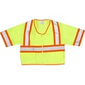 Mutual Industries High Visibility Sleeveless Safety Vest, ANSI Class R3, Lime, Medium (16392-2)