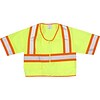 Mutual Industries MiViz High Visibility Solid Safety Vest With Pockets, ANSI Class R3, Lime, XL