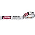 Mutual Industries Asbestos Hazard 3 Color Barricade Tape, 3 x 1000, White/Red, 10/Box