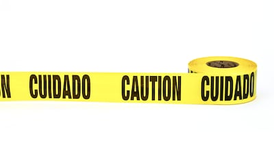 Mutual Industries CUIDADO CAUTION Barricade Tape, 3 x 333.33 yds., Yellow, 10/Box (17779-51-3000)