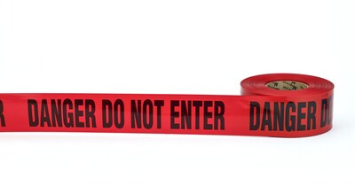 Mutual Industries DANGER DO NOT ENTER Barricade Tape, 3 x 300, Red, 16/Box (17779-0-0300)