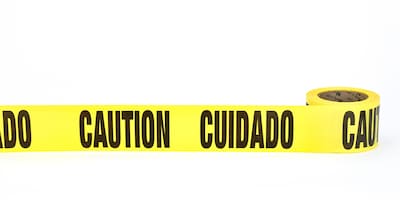Mutual Industries CUIDADO CAUTION Barricade Tape, 3 x 300, Yellow, 16/Box (17779-51-0300)