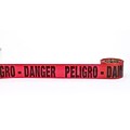 Mutual Industries PELIGRO DANGER Barricade Tape, 3 x 300, Red, 16/Box