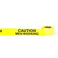 Mutual Industries Caution Men Working Overhead Repulpable Barricade Tape,2 x 45 yds,Yellow,30/Box