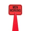 Mutual Industries MEN WORKING Traffic Cone Sign, 11 x 13