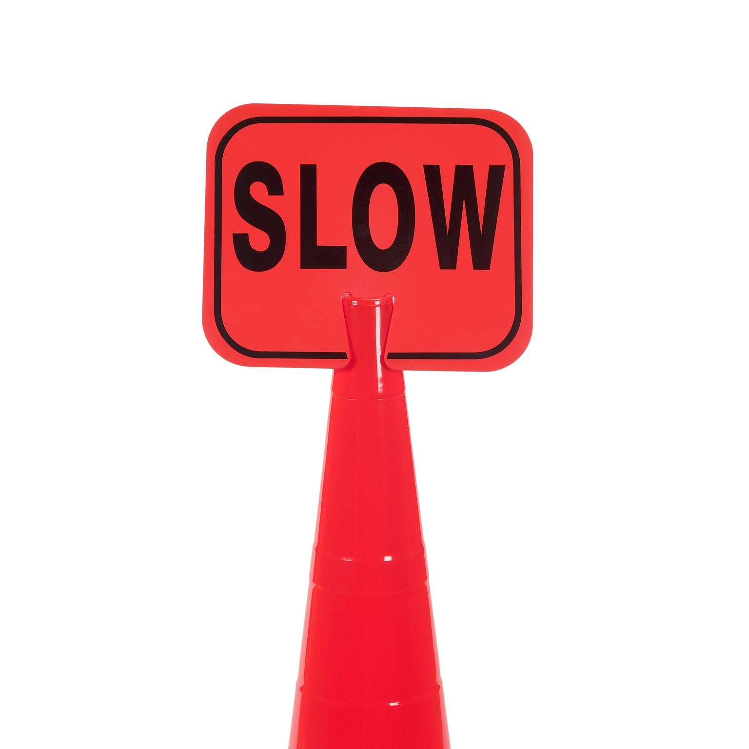 Mutual Industries SLOW Traffic Cone Sign, 11 x 13