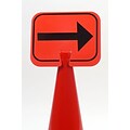 Mutual Industries RIGHT ARROW Traffic Cone Sign, 11 x 13
