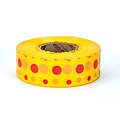 Mutual Industries Ultra Standard Flagging Tape, 1 3/16 x 100 yds., Yellow/Red Dot, 12/Box