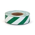 Mutual Industries Ultra Standard Flagging Tape, 1 3/16 x 100 yds., Green/White Stripe, 12/Box