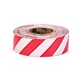 Mutual Industries Ultra Standard Flagging Tape, 1 3/16 x 100 yds., Red/White Stripe, 12/Box